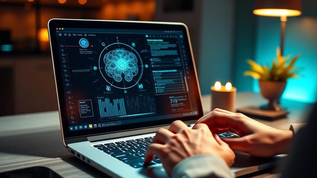 Laptop showing an AI assistant dashboard