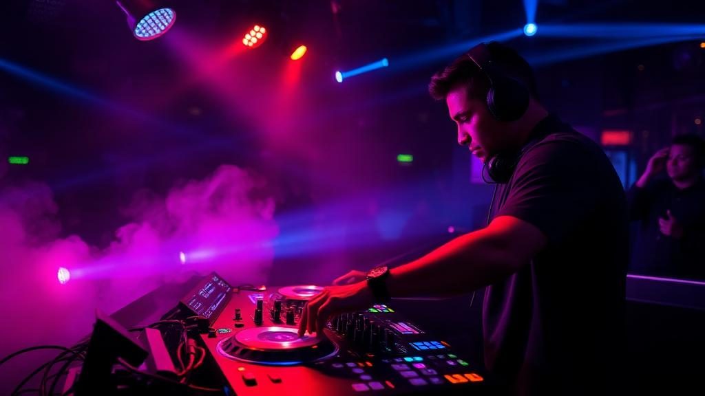 DJ performing at a packed venue